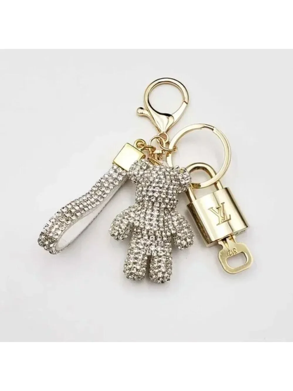 Louis Vuitton Gold Padlock Key 🔒 Authentic LV Charm + Unbranded Keychain